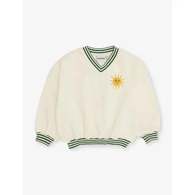 Mini Rodini Kids' Sun Relaxed Cotton-jersey Sweatshirt 9 Months-11 Years In Nude