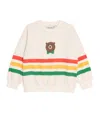 Mini Rodini Bear Striped Cotton Jersey Sweatshirt In Red
