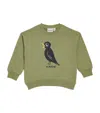 Mini Rodini Organic Cotton Blackbird Sweatshirt In Green