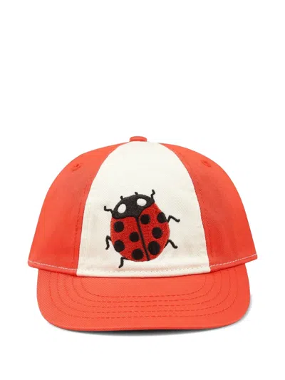 Mini Rodini Babies' Organic Cotton Cap In Red