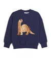 Mini Rodini Organic Cotton Dino-appliqué Sweatshirt In Blue