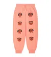 Mini Rodini Doggies Printed Cotton Sweatpants In Pink