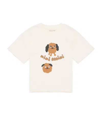 Mini Rodini Kids' Organic Cotton Doggies T-shirt In Neutral