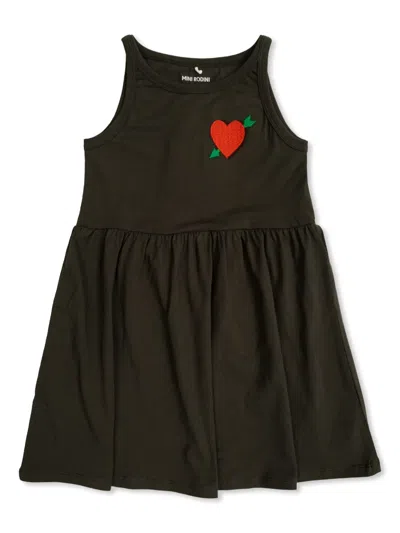 Mini Rodini Babies' Organic Cotton Dress In Black