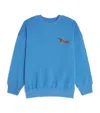 Mini Rodini Dog Embroidered Cotton Jersey Sweatshirt In Blue