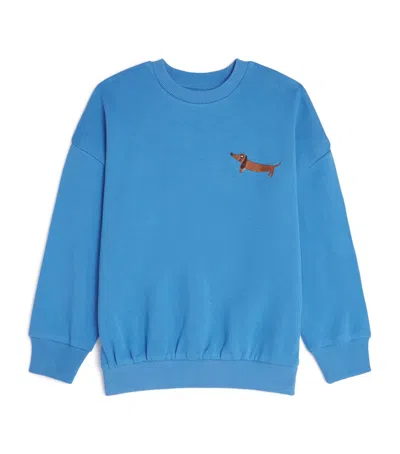 MINI RODINI ORGANIC COTTON EMBROIDERED DOG SWEATSHIRT