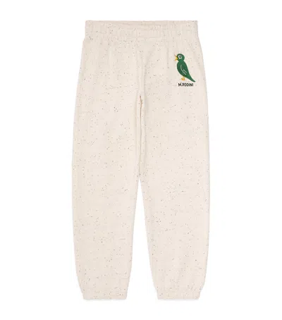 Mini Rodini Kids' Organic Cotton Embroidered Sweatpants In Neutral