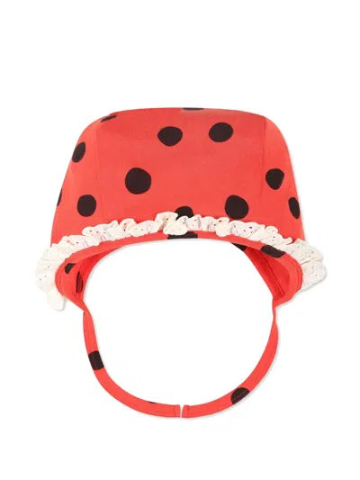 Mini Rodini Babies' Organic Cotton Hat In Red