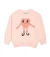 Mini Rodini Organic Cotton Heart In Shoes Chenille Sweatshirt In Pink