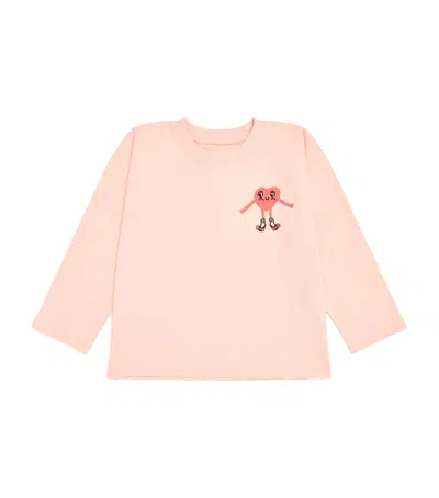 Mini Rodini Kids' Organic Cotton Heart In Shoes T-shirt In Neutral