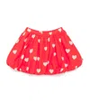 Mini Rodini Organic Cotton Hearts Balloon Skirt In Red