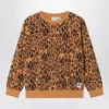 Mini Rodini Organic Cotton Leopard Print Crewneck Sweatshirt In Animal Print