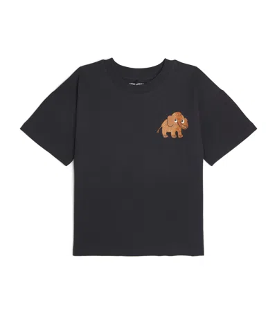 Mini Rodini Kids' Organic Cotton Mammoth T-shirt In Black