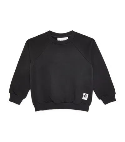 Mini Rodini Kids' Organic Cotton Panda-patch Sweatshirt In Black