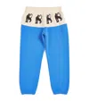 Mini Rodini Panther Printed Cotton Sweatpants In Blue