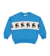 Mini Rodini Organic Cotton Panther Panel Sweatshirt In Blue