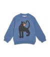 Mini Rodini Organic Cotton Panther Sweatshirt In Blue