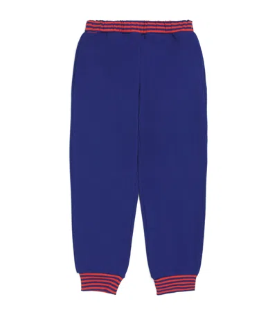 Mini Rodini Kids' Organic Cotton Stripe-rib Sweatpants In Blue