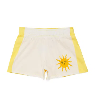 Mini Rodini Kids' Organic Cotton Sun Shorts In Neutral