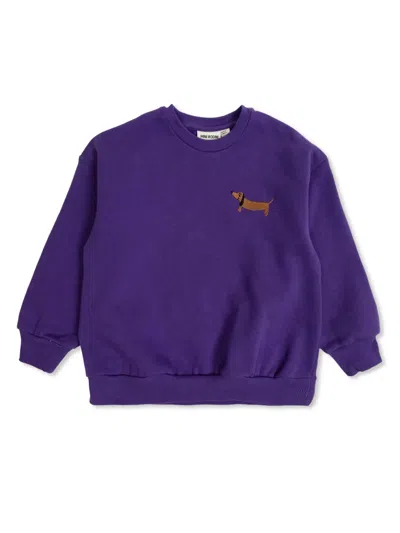 Mini Rodini Babies' Organic Cotton Sweatshirt In Purple