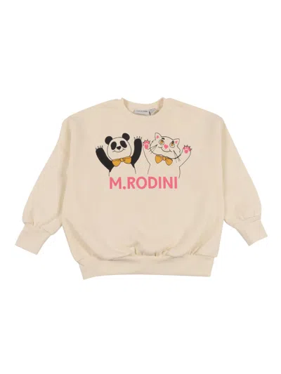 Mini Rodini Panda & Cat Sweatshirt In White