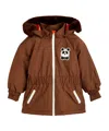 Mini Rodini Panda-patch Hooded Raincoat In Brown