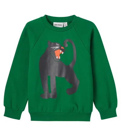 Mini Rodini Kids' Panther-print Sweatshirt In Green