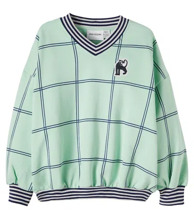 Mini Rodini Panther Cotton Jersey Sweatshirt In Green