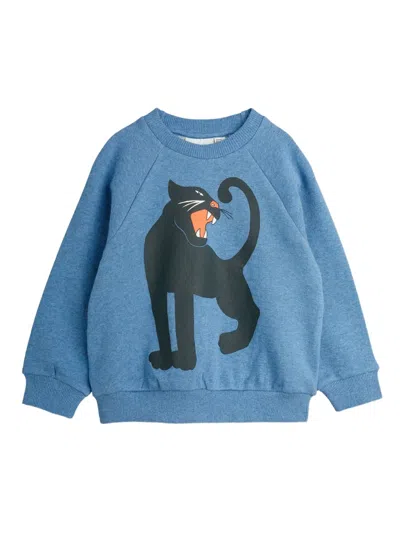 Mini Rodini Kids' Panther Graphic Sweatshirt In Blue