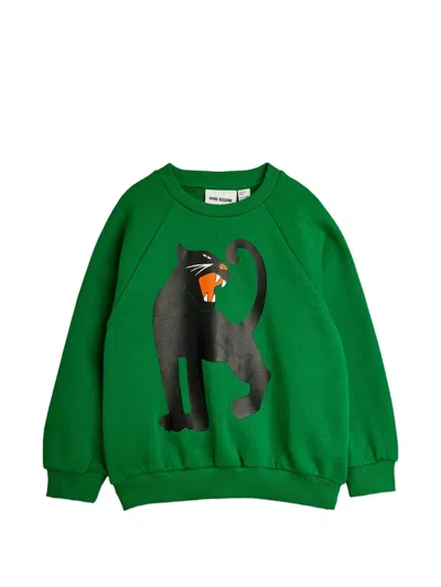 Mini Rodini Kids' Panther-print Sweatshirt In Green