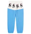 Mini Rodini Panther Printed Cotton Sweatpants In Blue