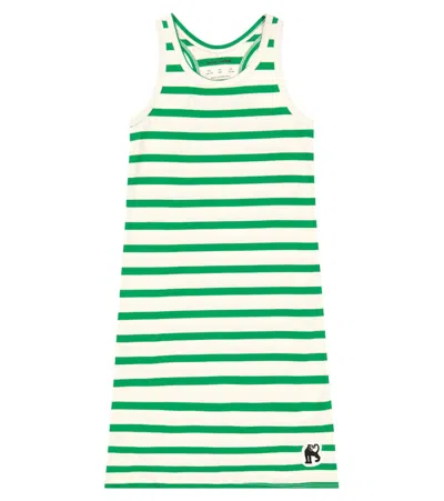 Mini Rodini Kids' Panther Striped Cotton Jersey Dress In Green