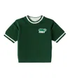 Mini Rodini Patch-appliqué Cotton Crochet Top In Green