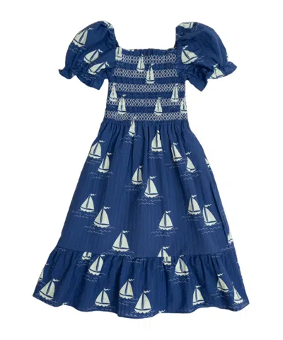 Mini Rodini Pattern Dress In Blue