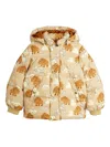 Mini Rodini Patterned Hooded Coat In Brown