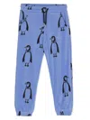 Mini Rodini Penguin-print Fleece Track Pants In Blue