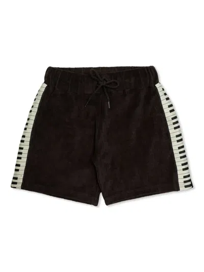Mini Rodini Babies' Piano-stripe Shorts In Black
