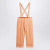 Mini Rodini Pink Corduroy Trousers With Suspenders In Pink