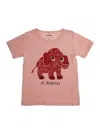 Mini Rodini Pink Crewneck T-shirt With Maxi Print On The Front In Cotton Girl In Pink