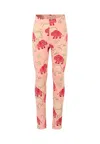 Mini Rodini Elephant-print Leggings In Pink
