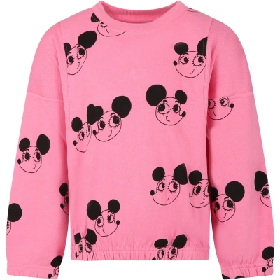 Mini Rodini Kids' Ritzratz-print Organic Cotton Sweatshirt In Pink