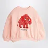 Mini Rodini Pink Sweatshirt With Mammoth Print In Pink