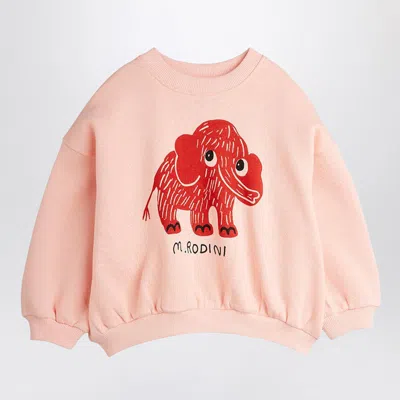Mini Rodini Pink Sweatshirt With Mammoth Print