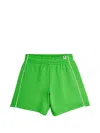 Mini Rodini Piped Shorts In Green