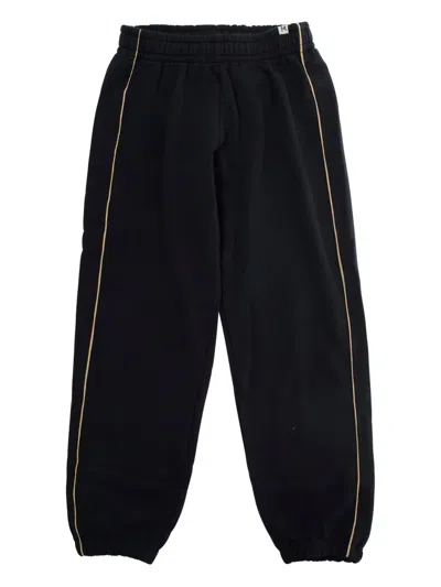 Mini Rodini Kids' Piped Sweatpants In Black