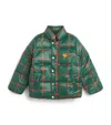 Mini Rodini Plaid City Puffer Jacket In Green