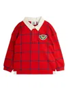 Mini Rodini Plaid-pattern Polo Shirt In Red
