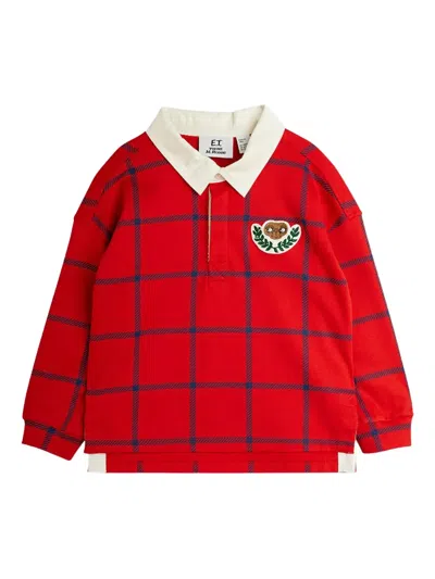 Mini Rodini Kids' Plaid-pattern Polo Shirt In Red