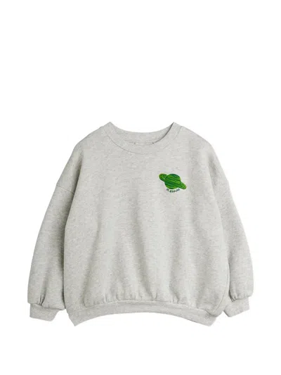 Mini Rodini Kids' Planet-embroidery Sweatshirt In Gray