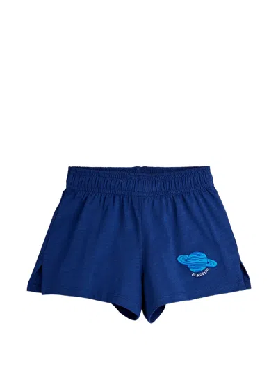 Mini Rodini Kids' Planet-print Shorts In Blue